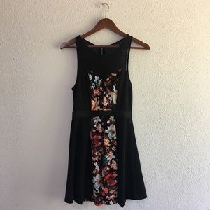 Floral dress with mesh top